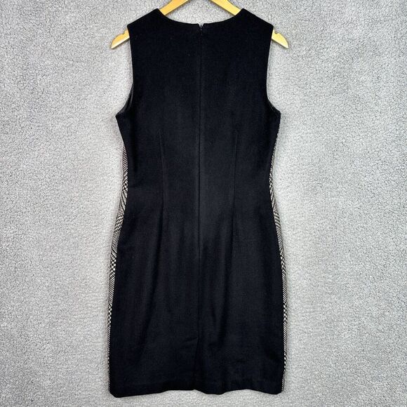 J. McLaughlin Plaid Wool Cashmere Shift Dress Women’s 8 Black Gray Lined Career - Picture 7 of 12